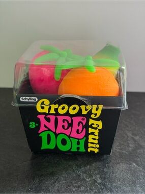 Schylling Groovy NeeDoh Fruit Stress Toys - Orange & Pink